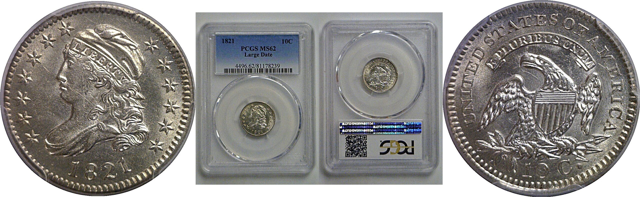 1821 Bust Dime   PCGS MS-62