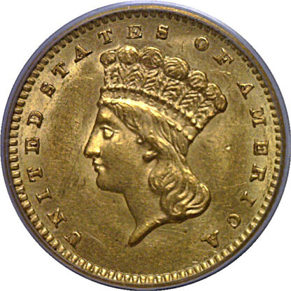 1862 One Dollar Gold Coin   PCGS MS-61 - Image 2