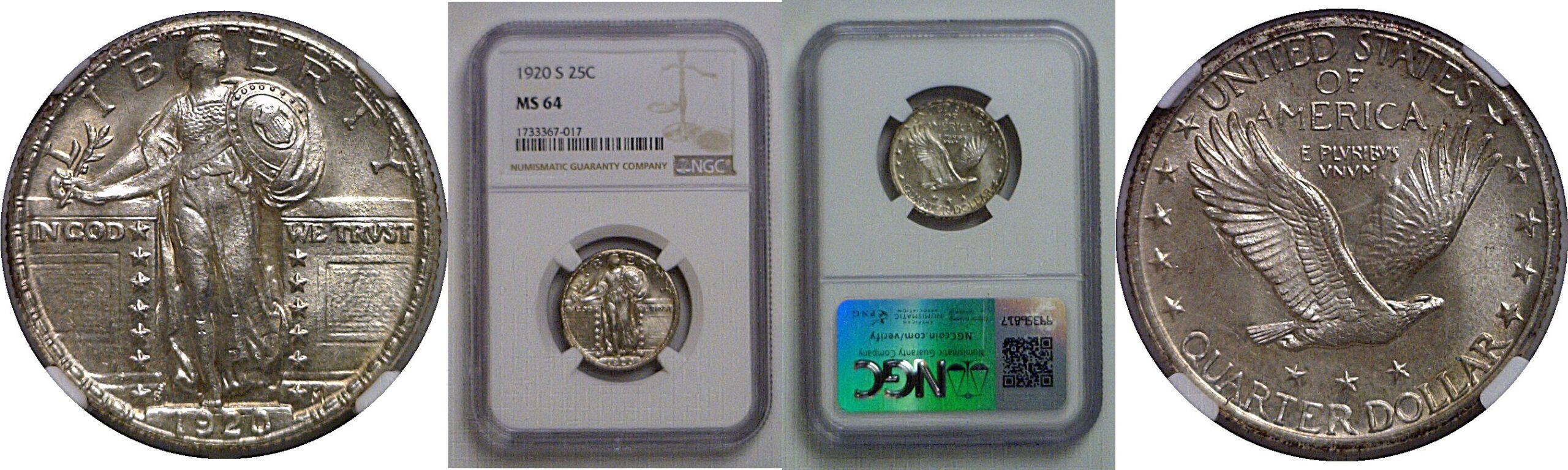 1920-S  Standing Liberty Quarter   NGC MS-64