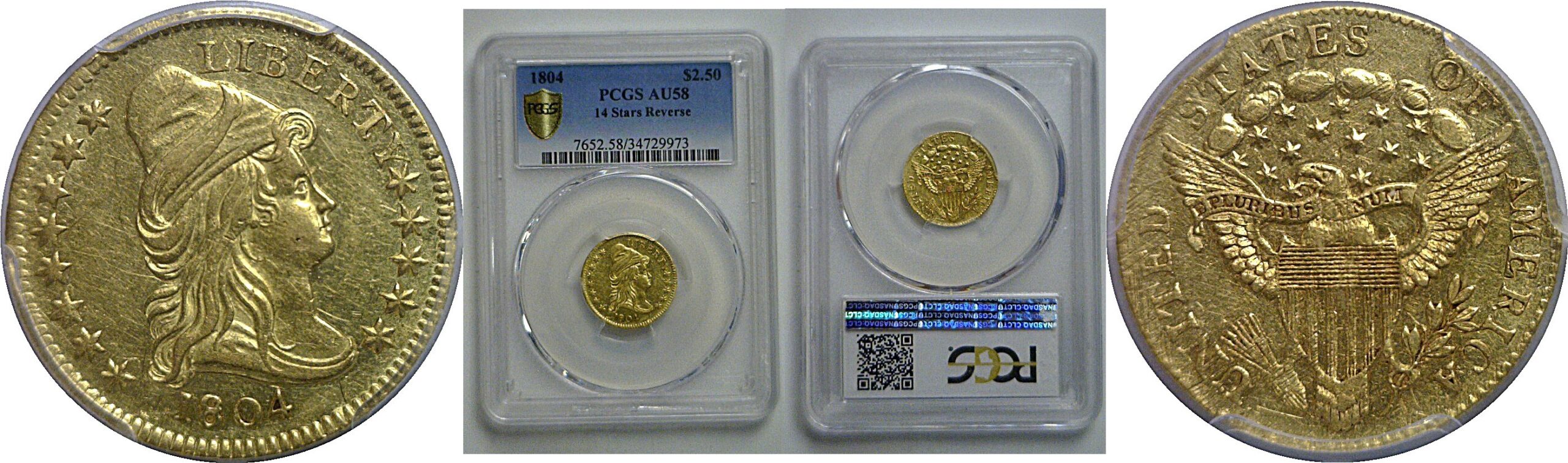 1804 $2 1/2 Capped Bust     PCGS AU-58