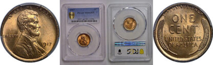 1917 Lincoln Cent     PCGS MS-66 RD