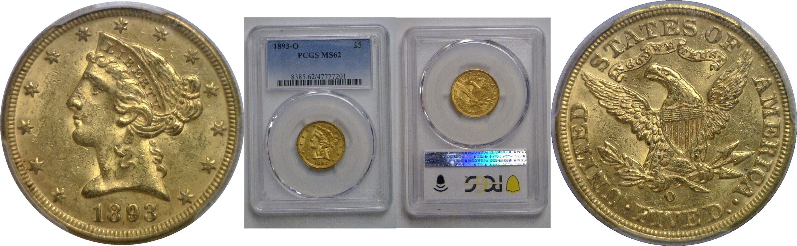 1893-O $5 Liberty   PCGS MS-62