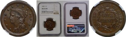 1850 Large Cent   NGC MS-65 BN