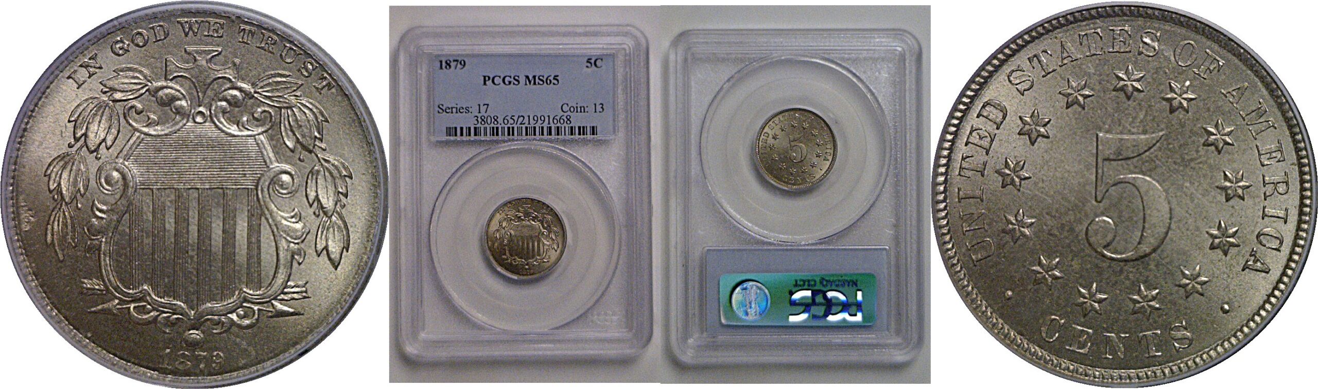 1879 Shield Nickel   PCGS MS-65