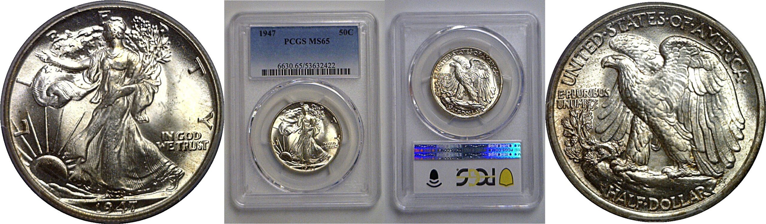 1947 Walking Liberty Half Dollar   PCGS MS-65