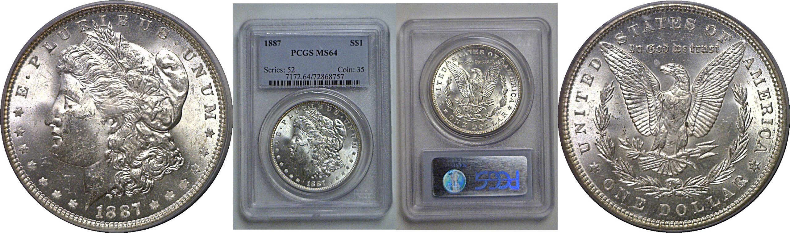 1887 Morgan Dollar   PCGS MS-64