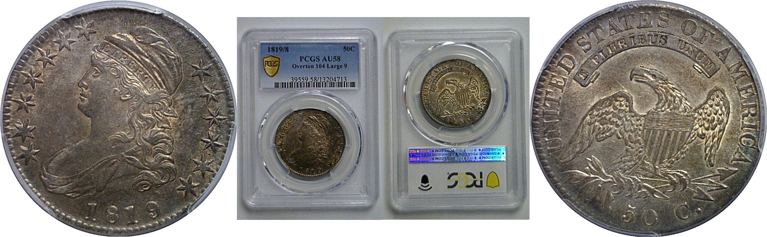 1819/8 Bust Half Dollar   PCGS AU-58