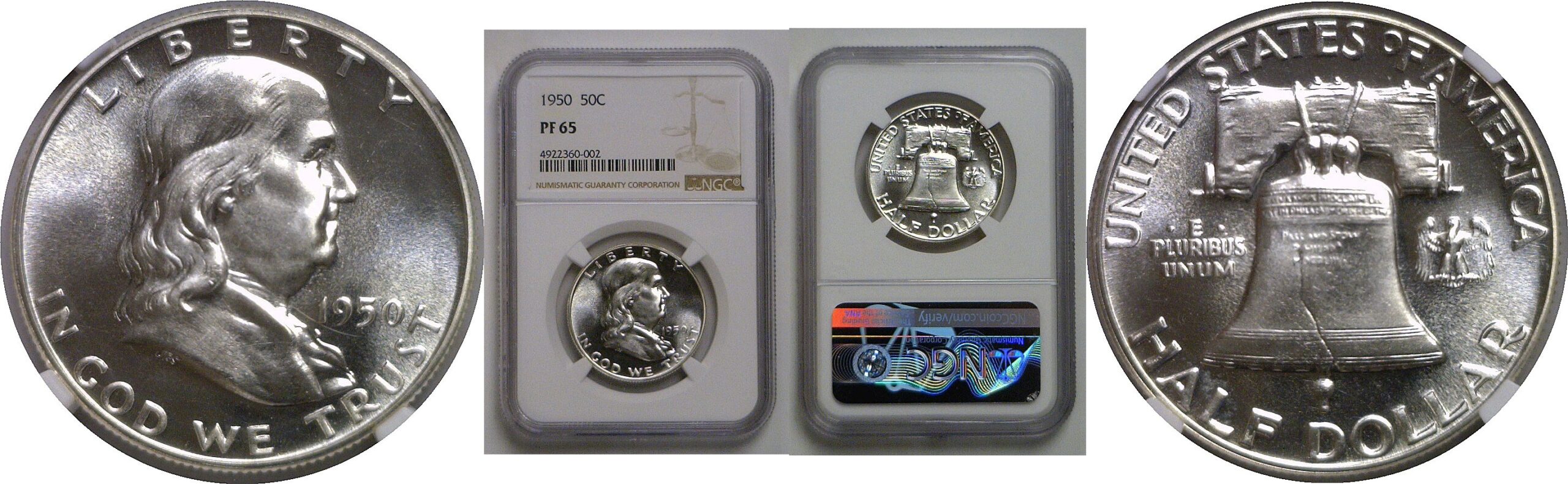 1950 Franklin Half Dollar   NGC PF-65