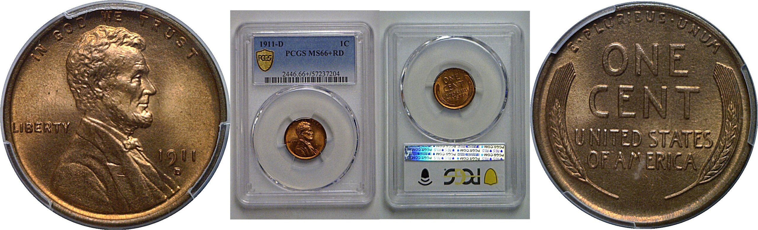 1911-D Lincoln Cent   PCGS MS-66+ RD