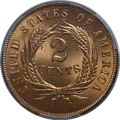 1869 Two Cent Piece   PCGS MS-66 RD - Image 3