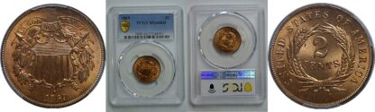 1869 Two Cent Piece   PCGS MS-66 RD