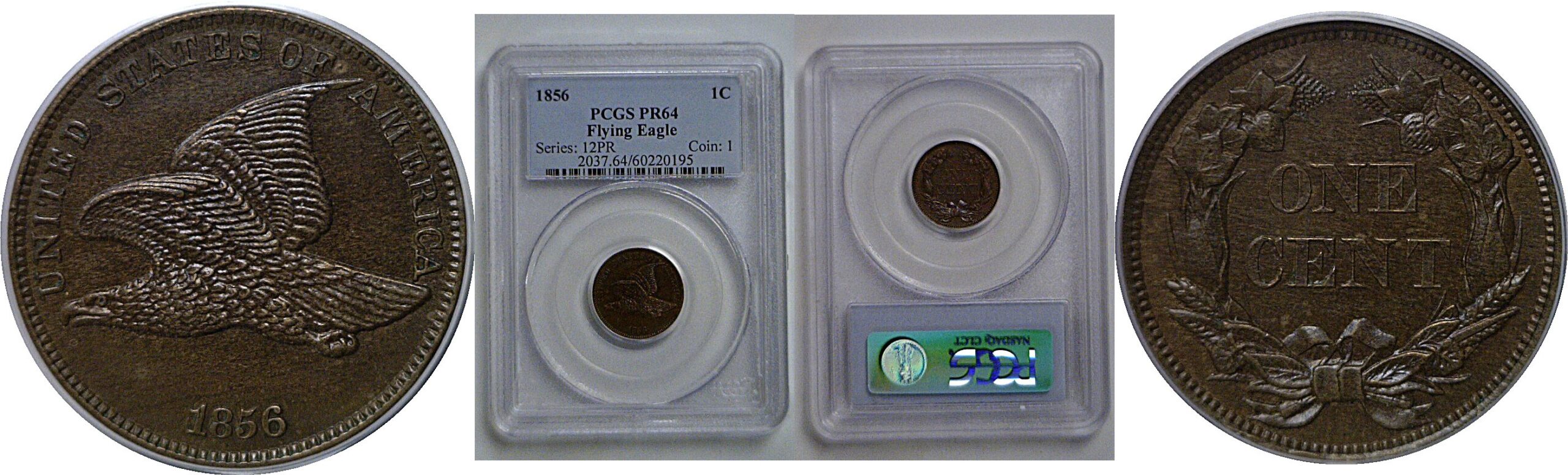 1856 Flying Eagle Cent   PCGS PR-64