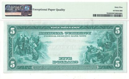 1918 $5 Federal Reserve Bank Note Fr-785 PMG Gem CU-65 EPQ - Image 3