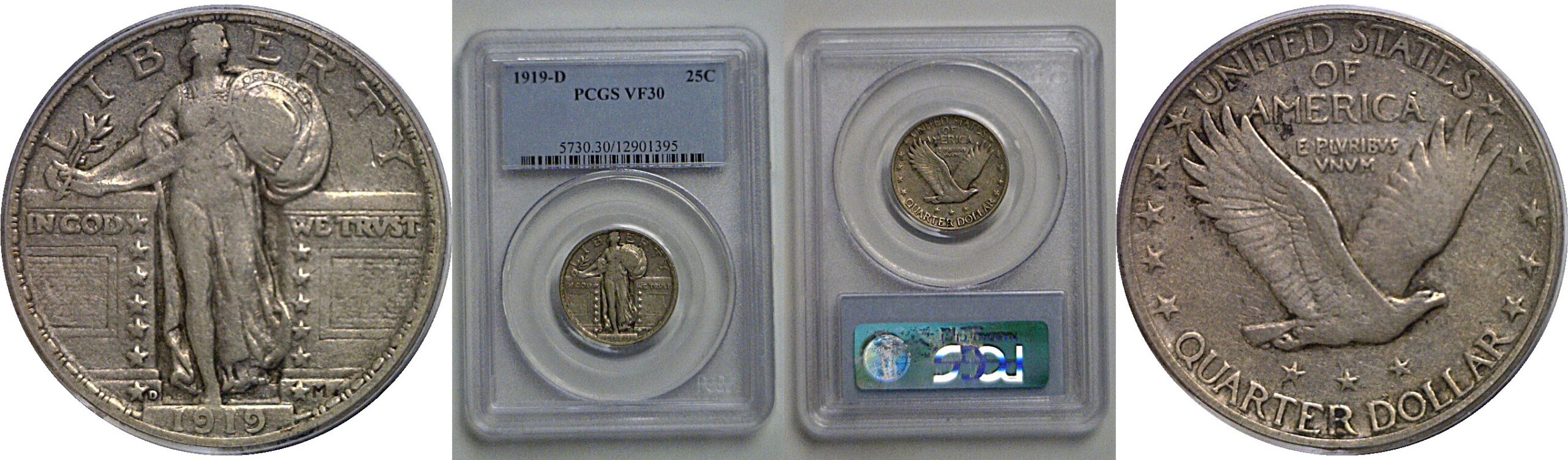 1919-D Standing Liberty Quarter   PCGS VF-30