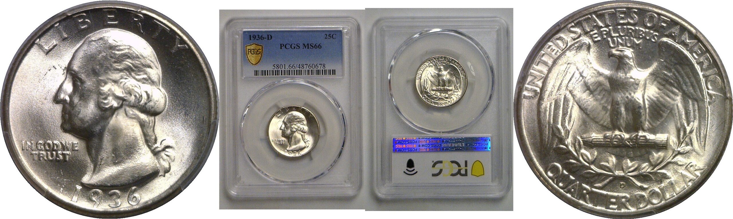 1936-D Washington Quarter   PCGS MS-66