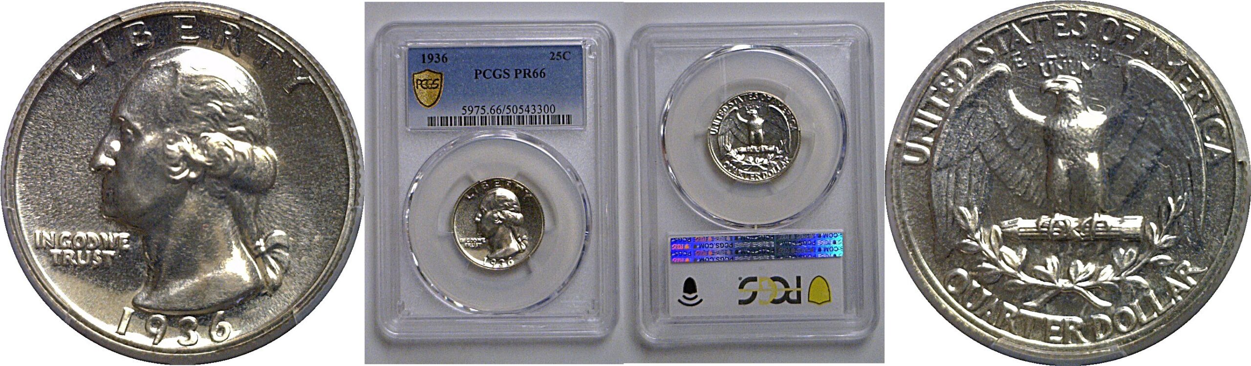 1936 Washington Quarter    PCGS PR-66