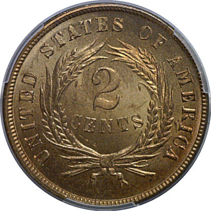 1866 Two Cent Piece   PCGS MS-66 RD - Image 3