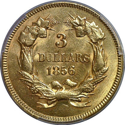 1856 $3 Princess   PCGS MS-61 - Image 3