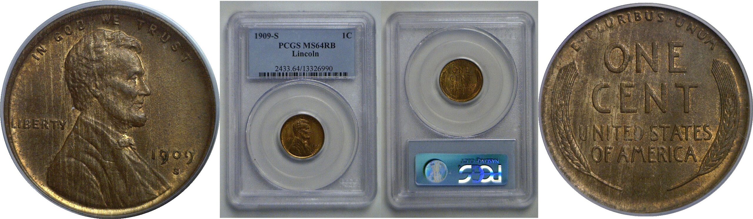 1909-S Lincoln Cent   PCGS MS-64 RB