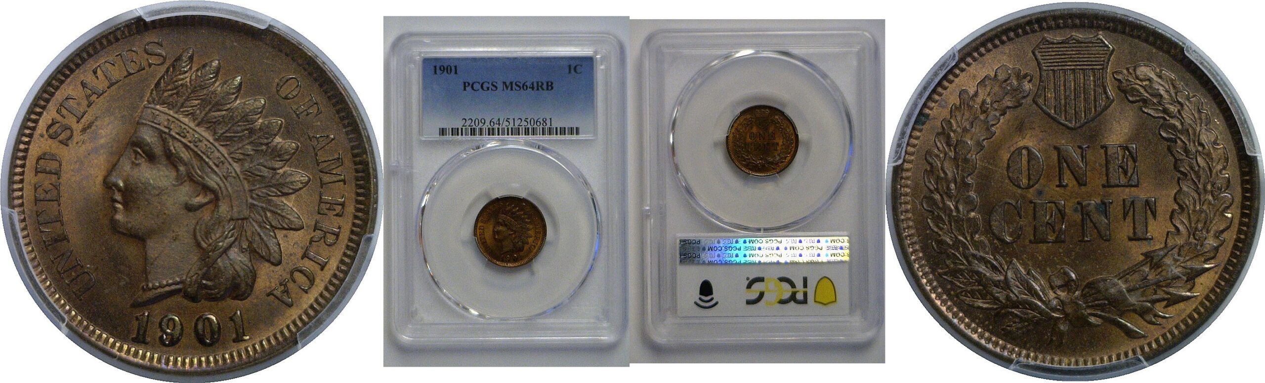 1901 Indian Head Cent   PCGS MS-64 RB