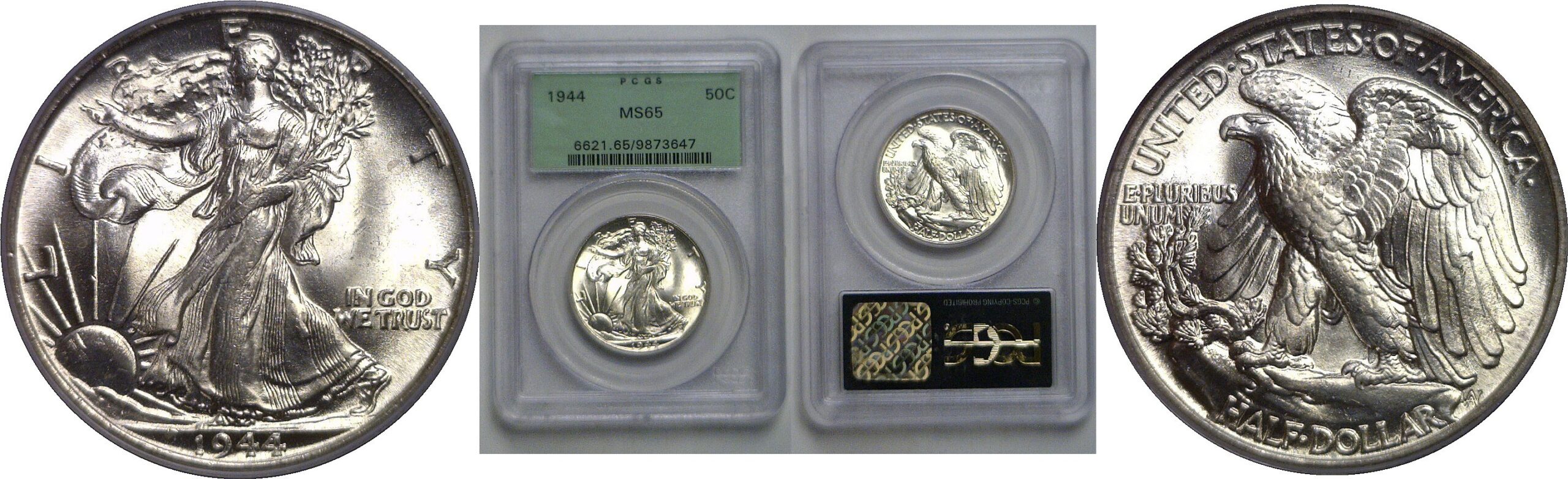 1944 Walking Liberty Half Dollar   PCGS MS-65