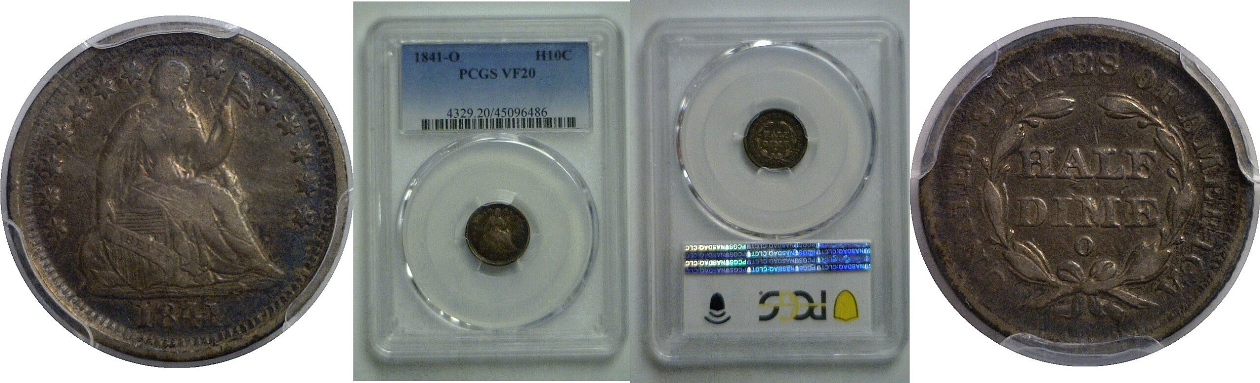 1841-O Seated Liberty Half Dime   PCGS VF-20