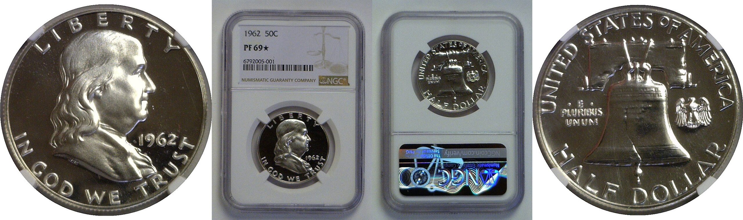 1962 Franklin Half Dollar   NGC PF-69 Star