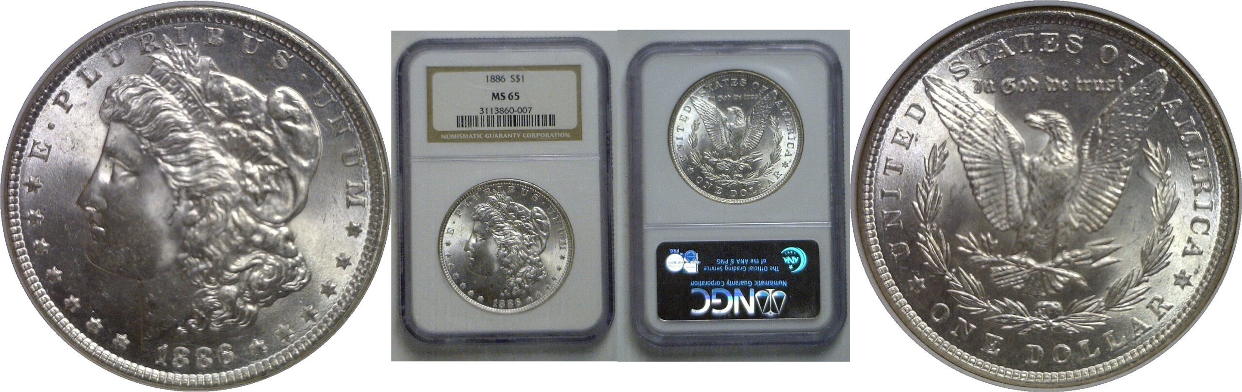 1886 Morgan Dollar   NGC MS-65