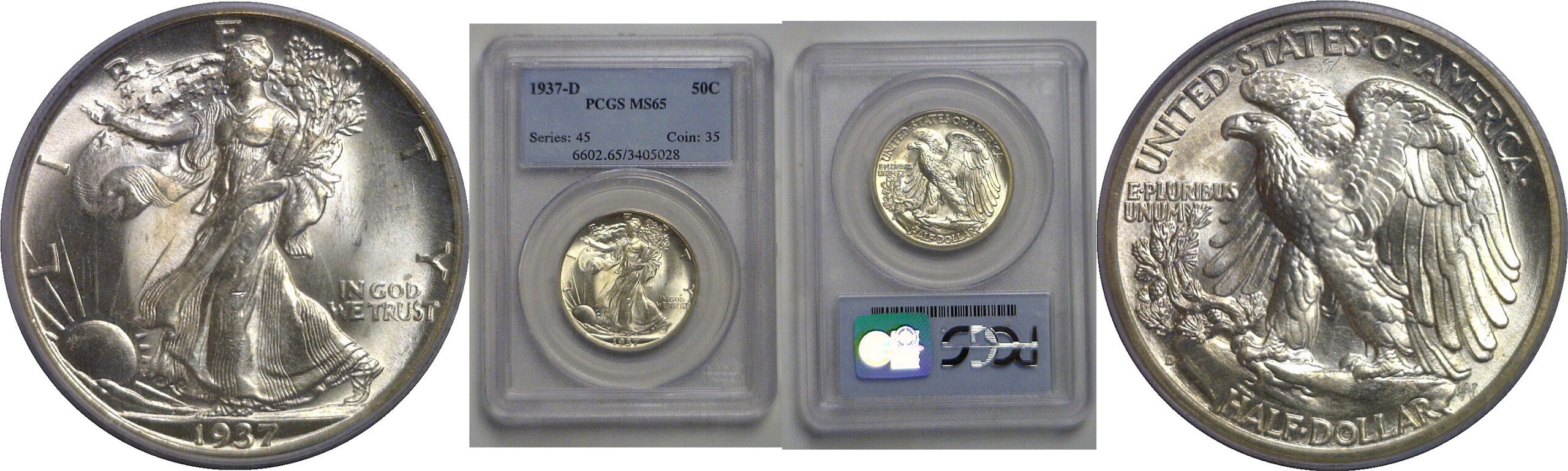 1937-D Walking Liberty Half Dollar   PCGS MS-65