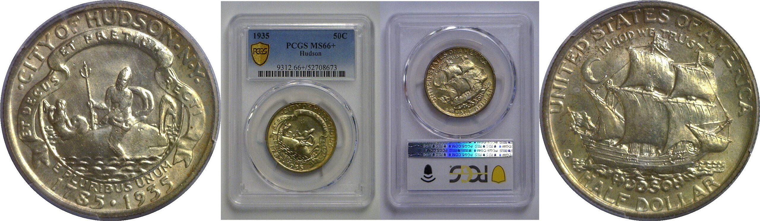 1935 Hudson Commemorative Half Dollar    PCGS MS-66+