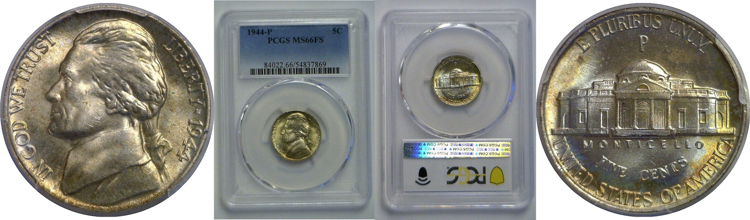 1944-P Jefferson Nickel   PCGS MS-66 FS