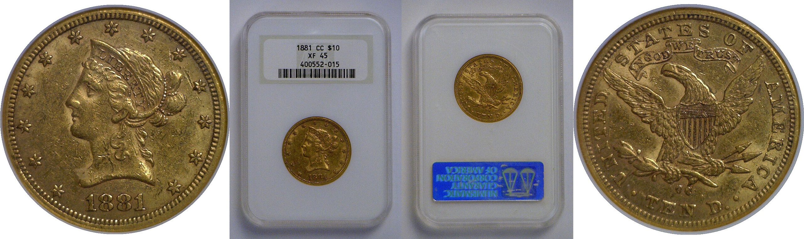 1881-CC  $10 Liberty    NGC XF-45