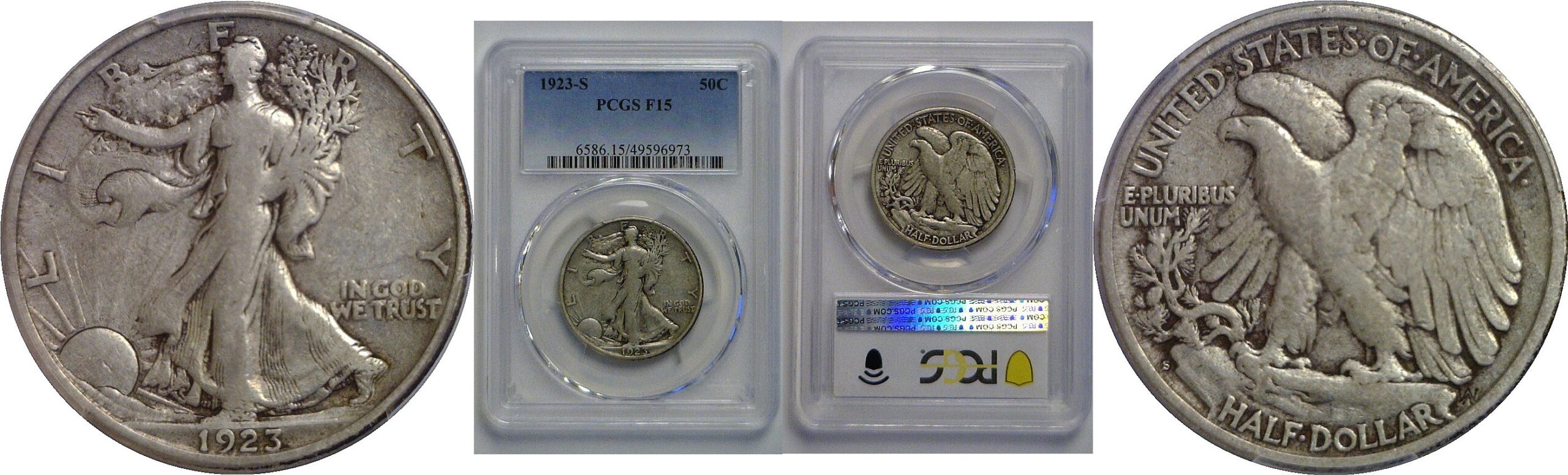 1923-S Walking Liberty Half Dollar   PCGS F-15