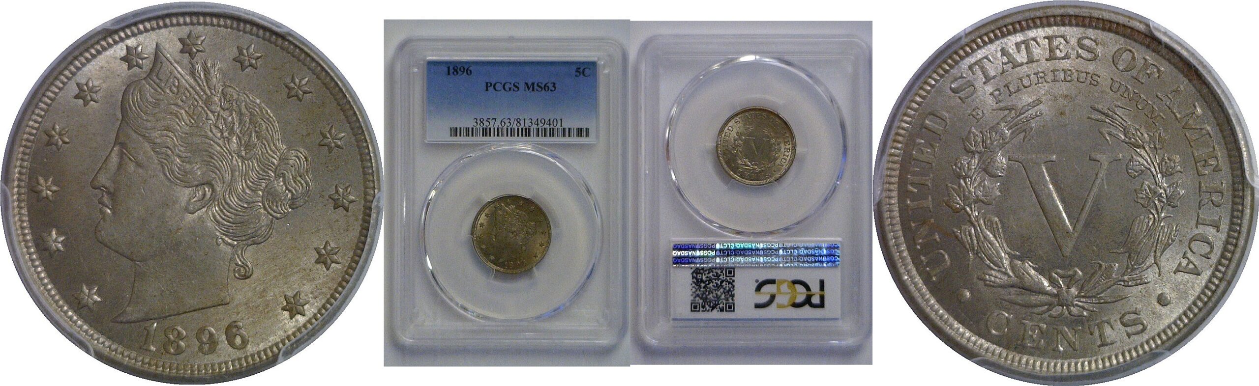 1896 Liberty Nickel   PCGS MS-63