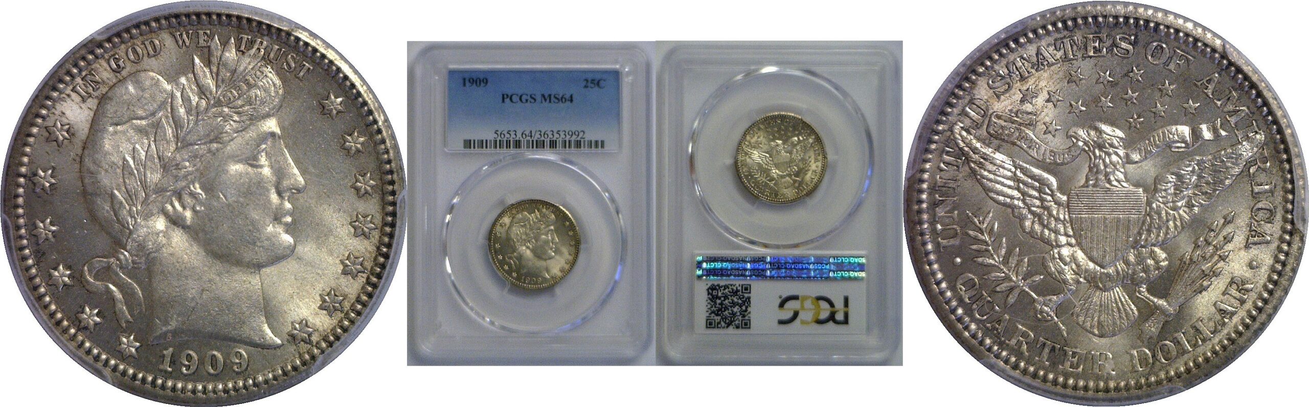1909 Barber Quarter   PCGS MS-64