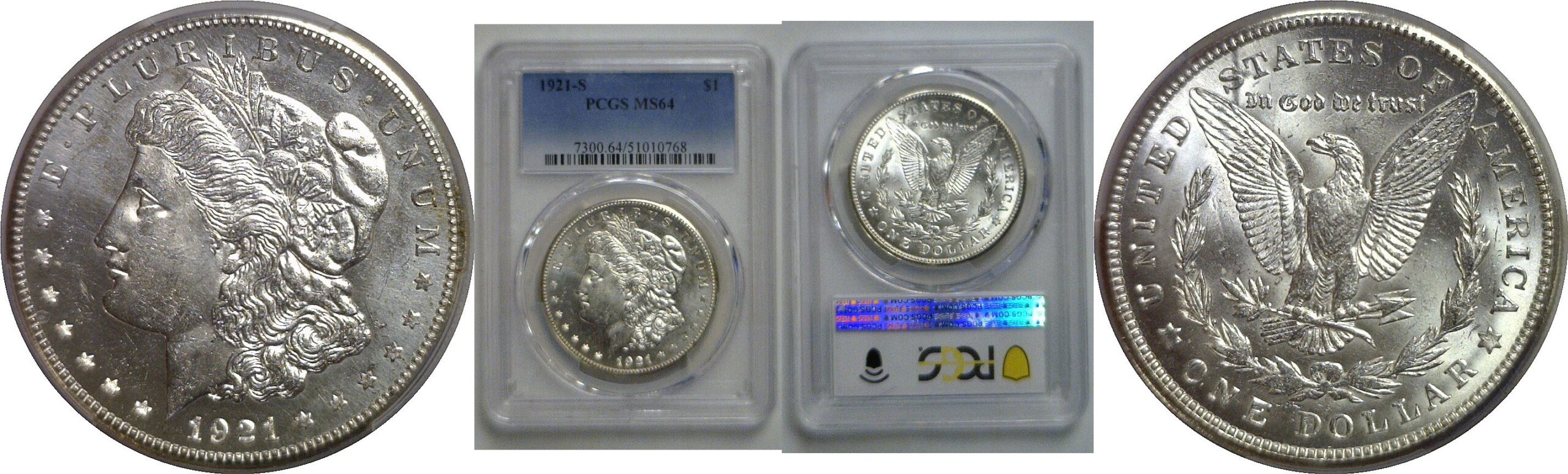 1921-S Morgan Dollar   PCGS MS-64