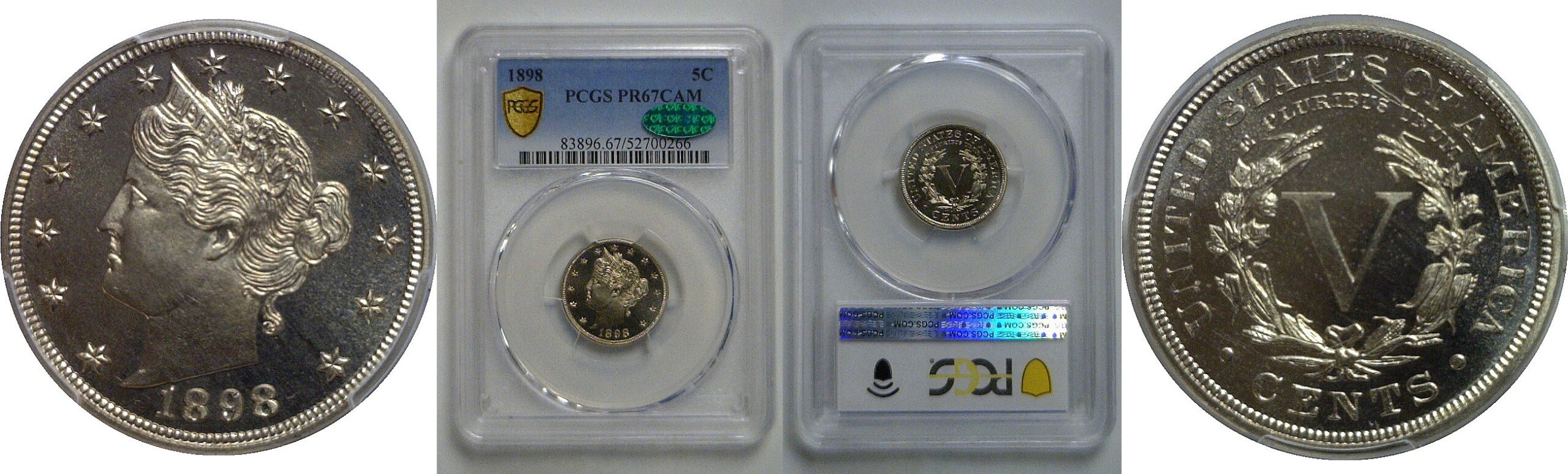 1898 Liberty Nickel    PCGS PR-67 CAM   CAC