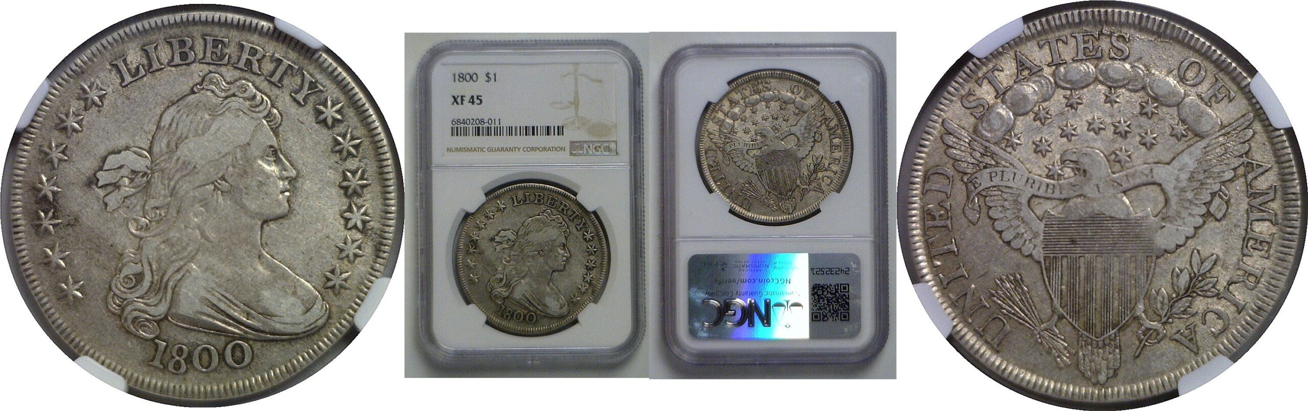 1800  Bust Dollar   NGC XF-45