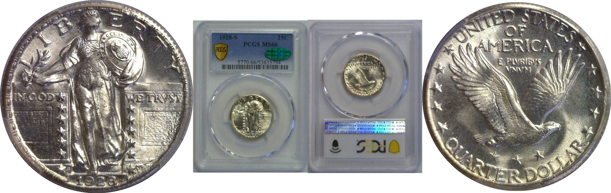 1928-S Standing Liberty Quarter   PCGS MS-66  CAC