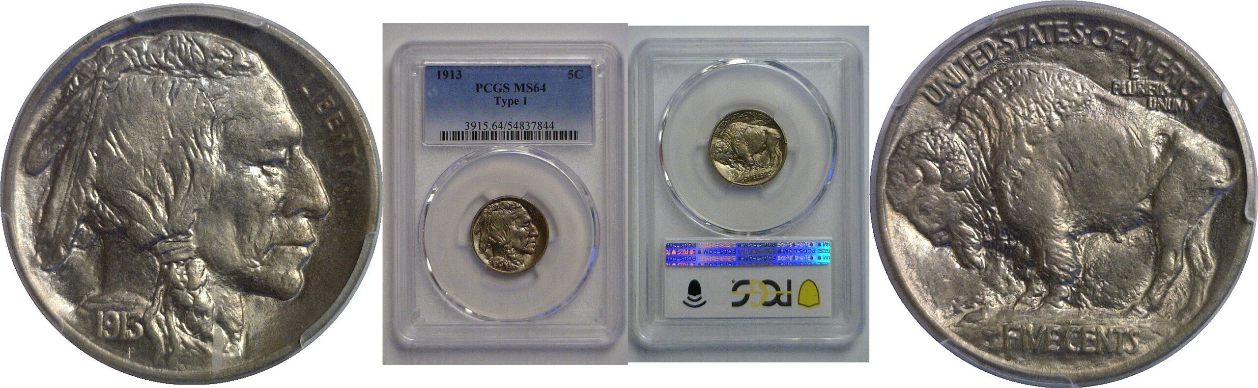 1913 T-1  Buffalo Nickel   PCGS MS-64