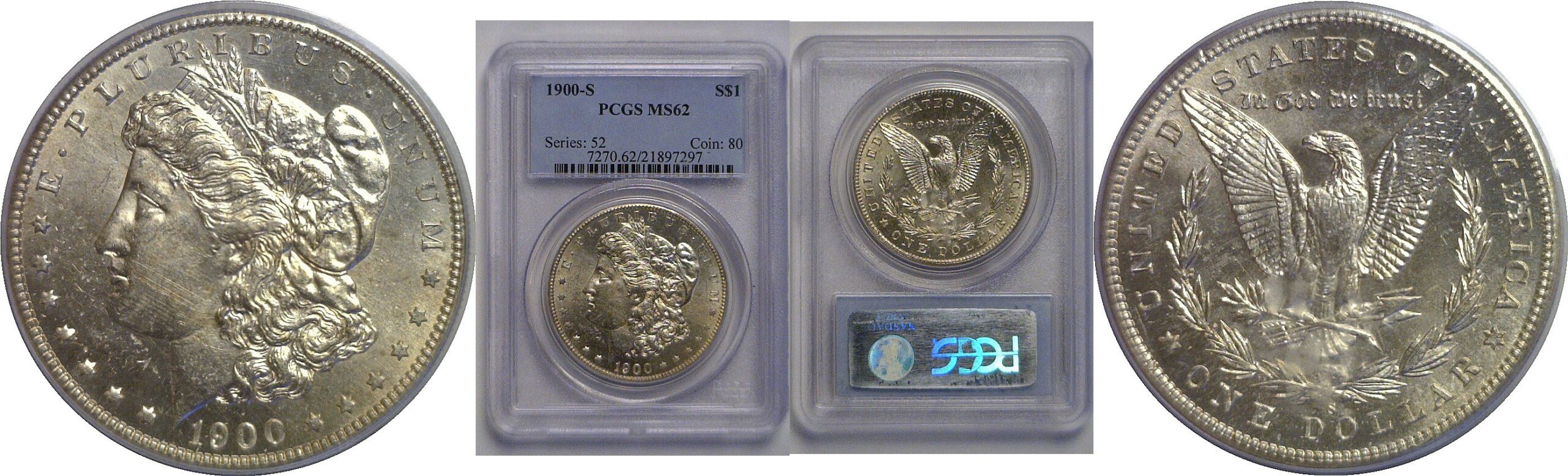 1900-S Morgan Dollar   PCGS MS-62