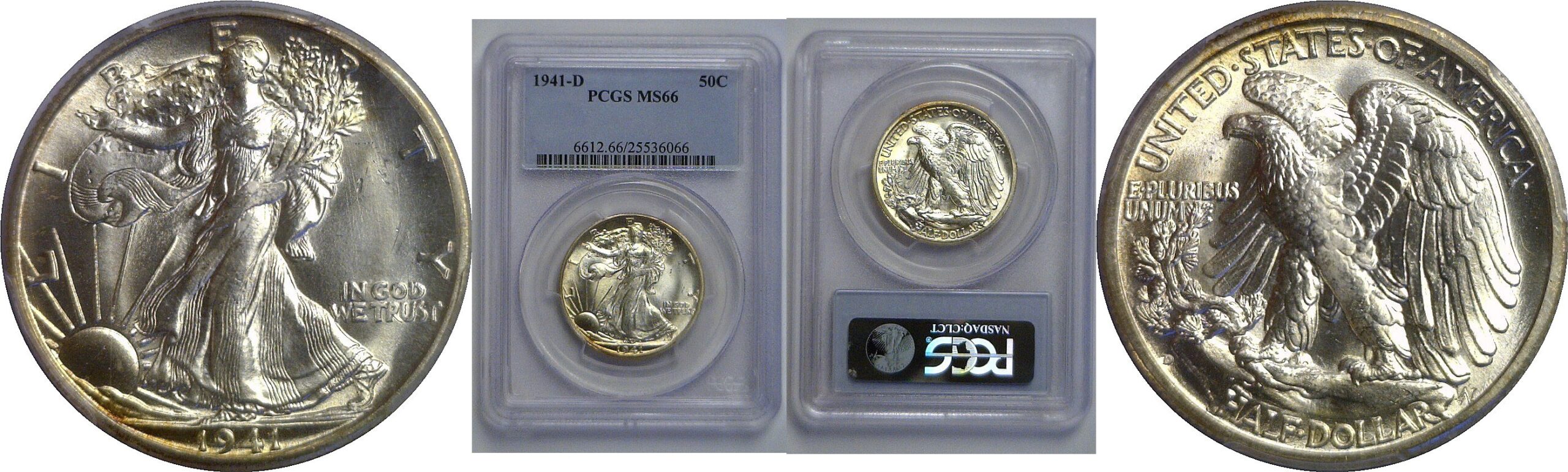 1941-D Walking Liberty Half Dollar   PCGS MS-66