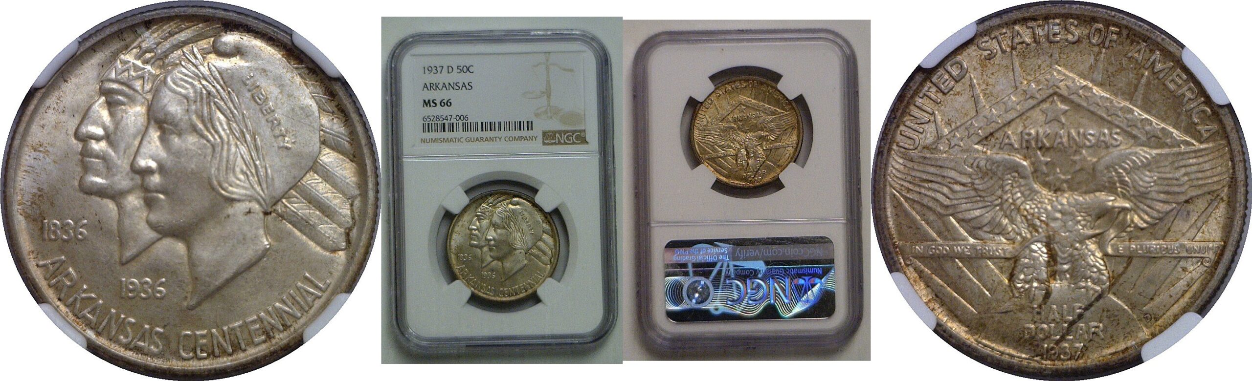 1937-D Arkansas Commemorative Half Dollar   NGC MS-66