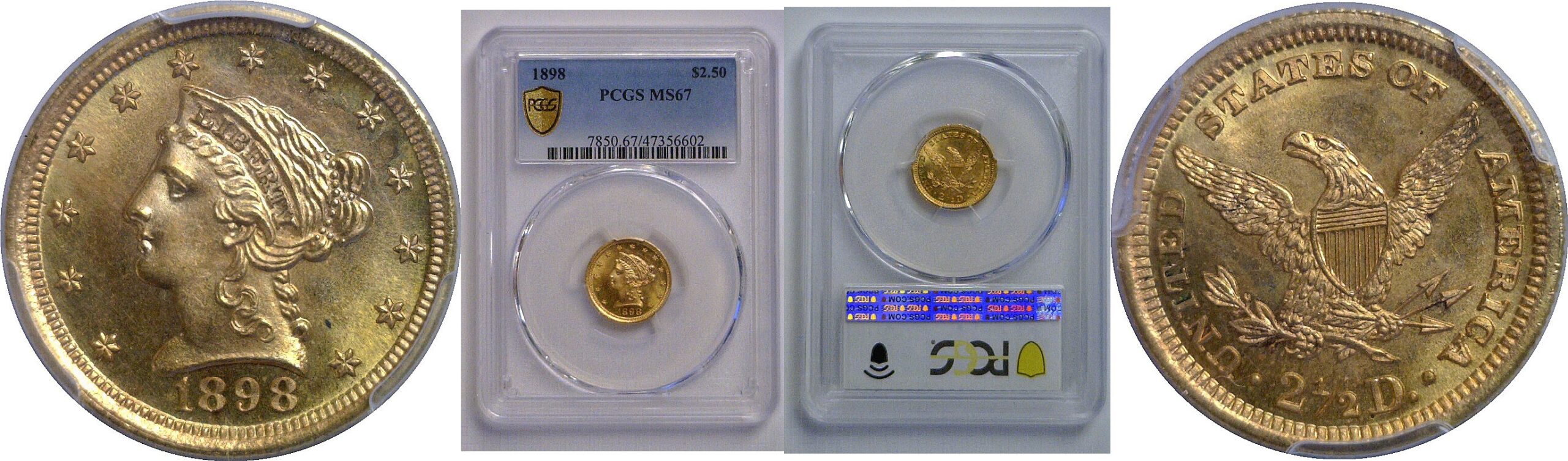 1898 $2 1/2 Liberty   PCGS MS-67