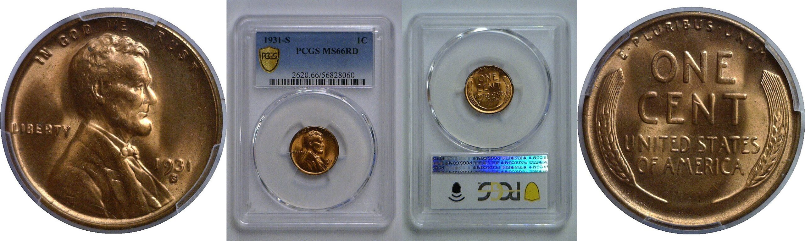 1931-S Lincoln Cent   PCGS MS-66 RD