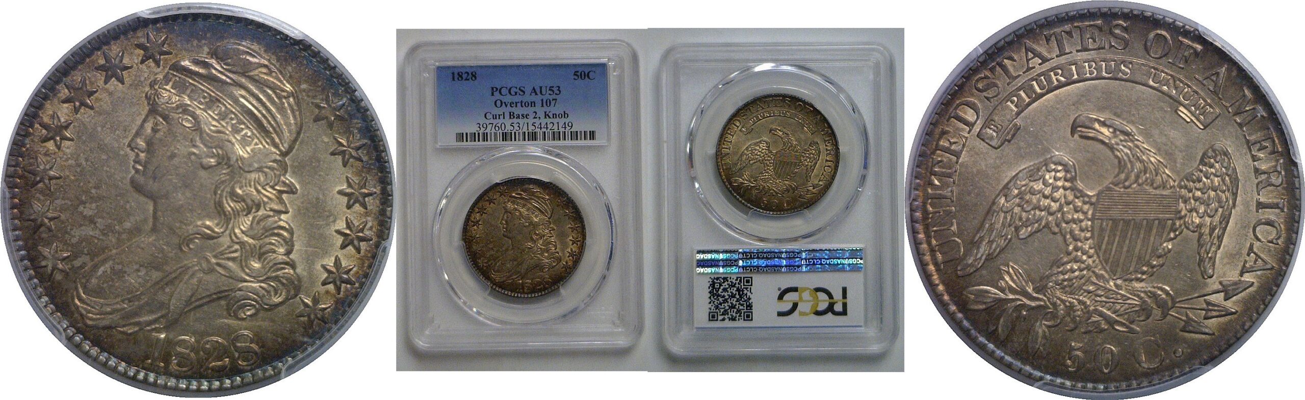 1828 Bust Half Dollar   PCGS AU-53