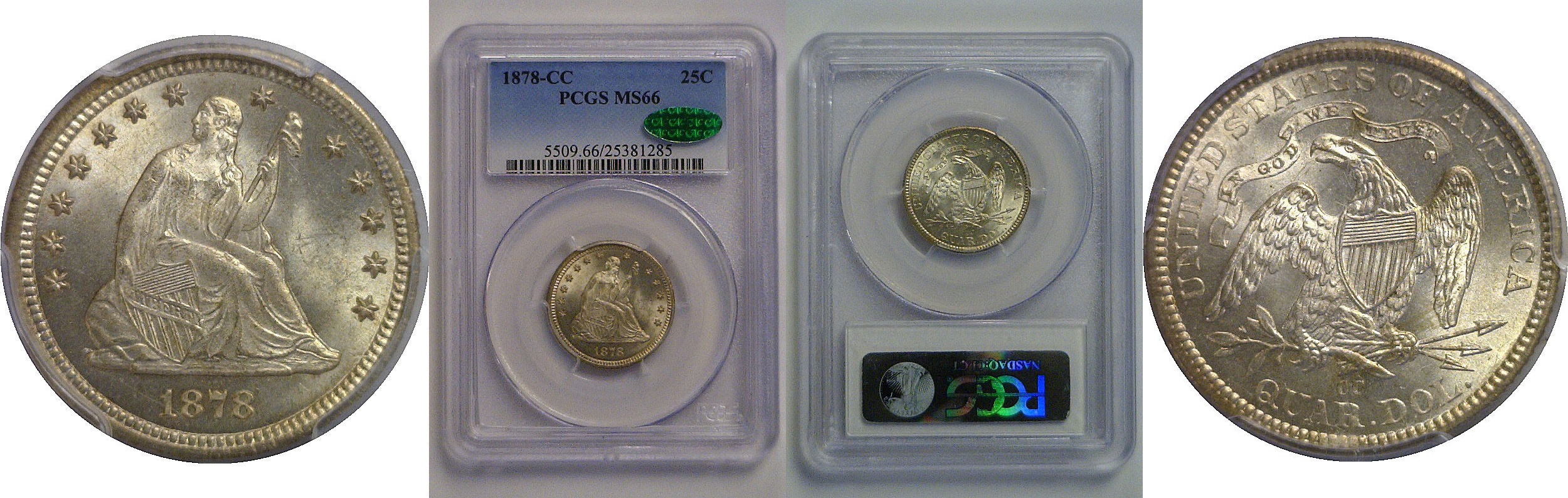 1878-CC Seated Liberty Quarter   PCGS MS-66  CAC