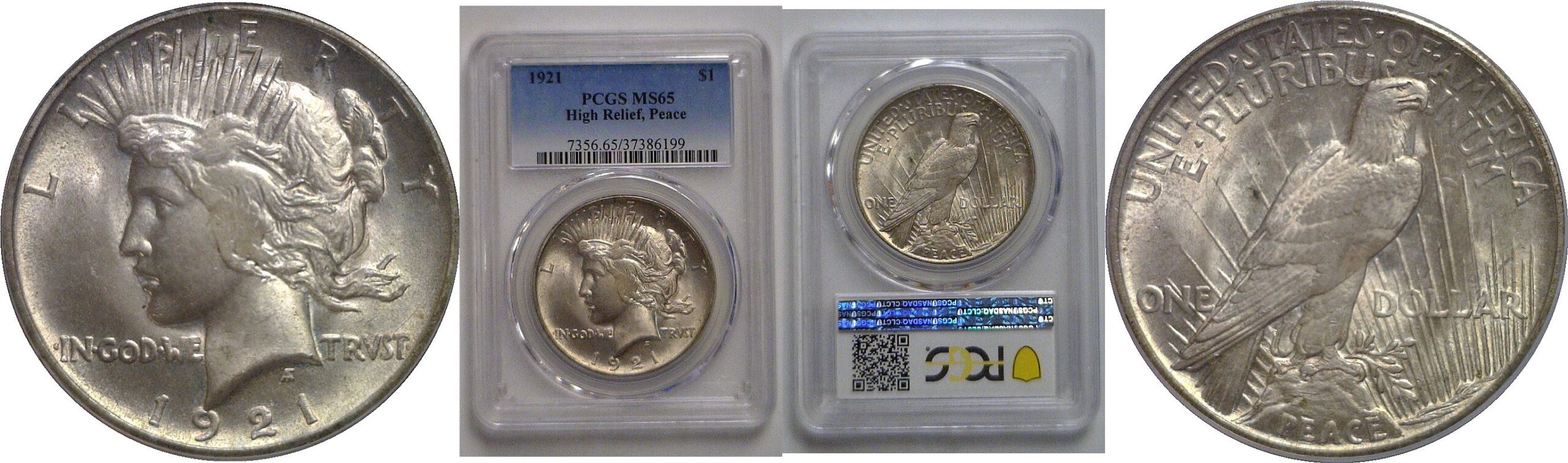 1921  Peace Dollar   PCGS MS-65