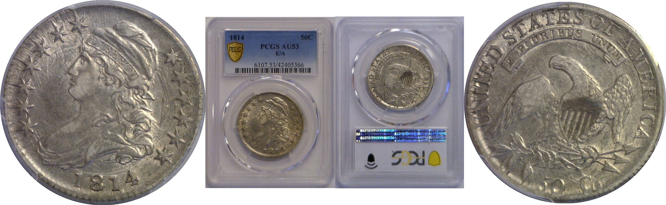 1814 Bust Half Dollar    PCGS AU-53