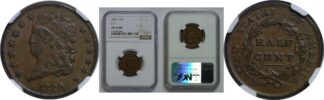 1829 Half Cent   NGC AU-55